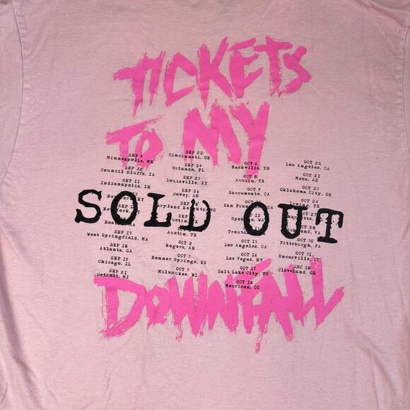 Machine Gun Kelly Shirt Size Medium Pink Tickets to My Downfall Concert 2021 - Picture 4 of 8